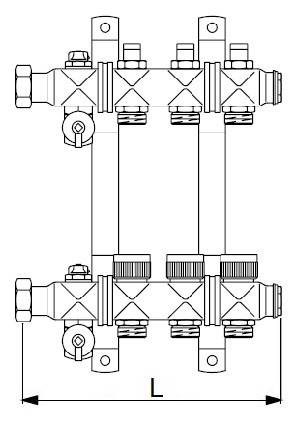 Коллектор Oventrop на 10 контуров с клапанами